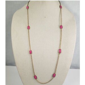 Kendra Scott 38" Gold Necklace with 8 Pink Pendants